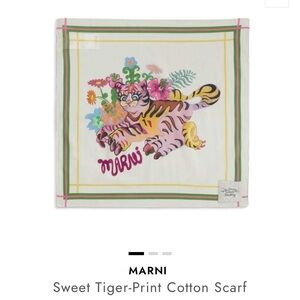 Marni Funky Flowers and Sweet Tiger Organic Cotton Scarf (50cm X 50cm) NWT